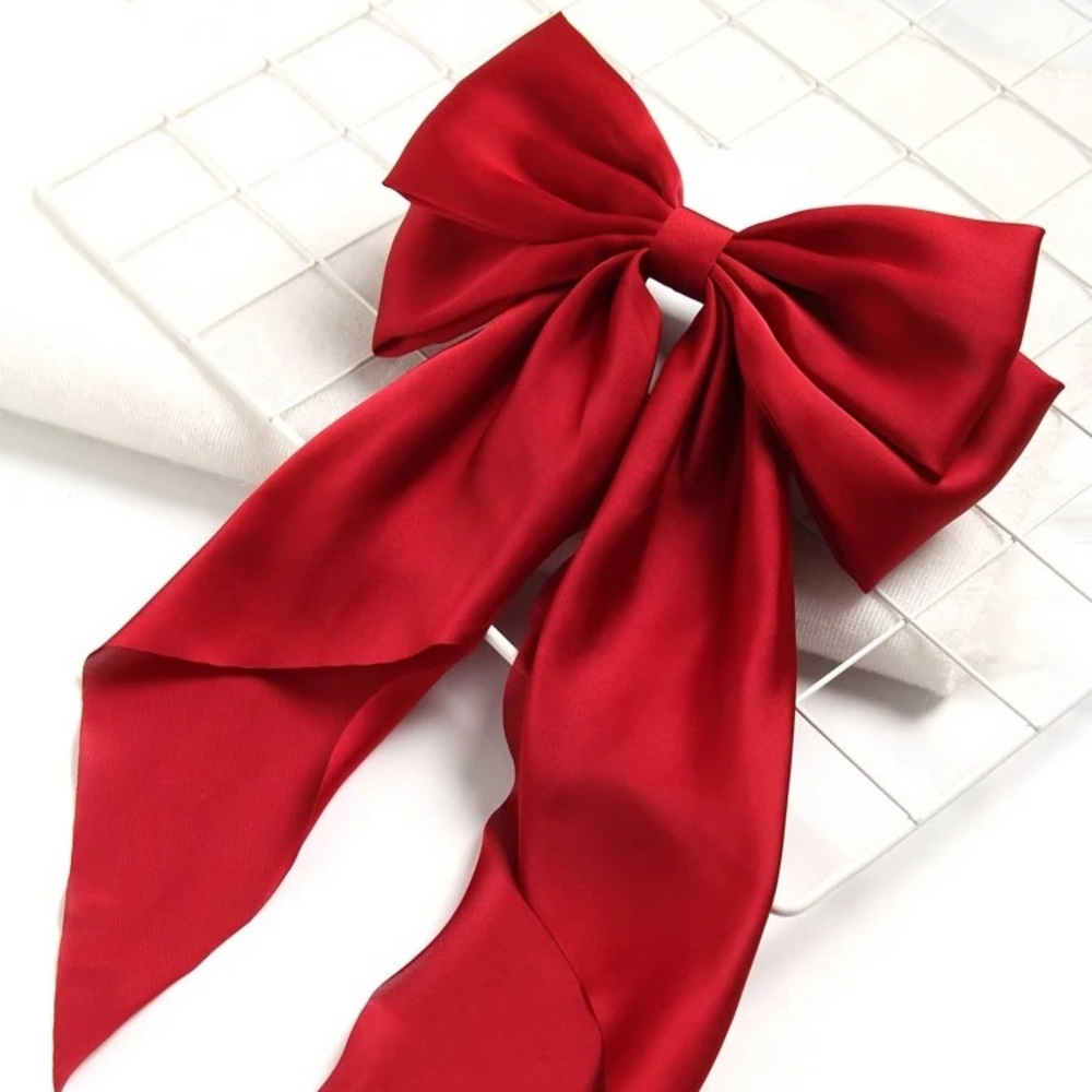 🎁3/$30 NEW Cute Girly Red Oversized Bow Hair Clip Hair Accessory